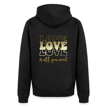 xoxo love you amore Blumen Frauen Valentinstag 14 - Unisex Premium Bio Zip Hoodie - Schwarz - Hinten - Nico (187cm)