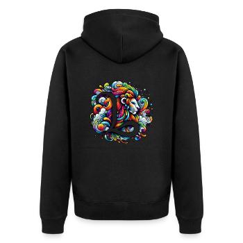 Couleur du zodiaque : Lion - Veste à capuche bio Premium Unisexe - noir - Dos - Nico (187cm)