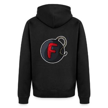 F Bomb - Unisex Premium Organic Zip Hoodie - black - Back - Nico (187cm)