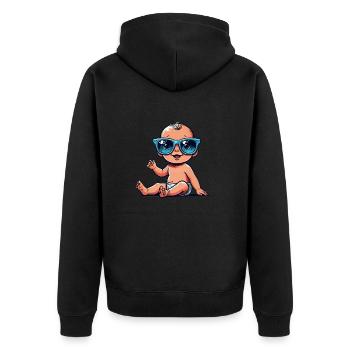 Bande dessinée pour bébé - Veste à capuche bio Premium Unisexe - noir - Dos - Nico (187cm)