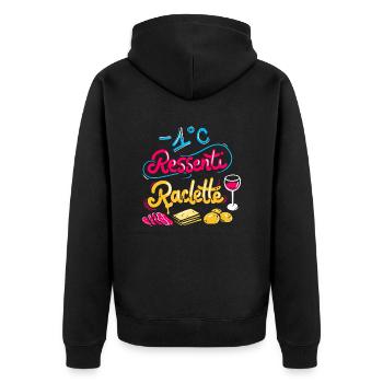 Squeegee - Unisex Premium Organic Zip Hoodie - black - Back - Nico (187cm)
