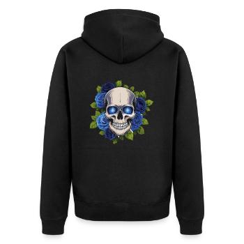 Blue Reaper - Unisex Premium Bio Zip Hoodie - Schwarz - Hinten - Nico (187cm)