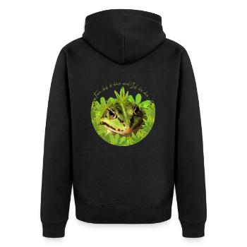 Grenouille Prince Roi Embrasse-Moi - Veste à capuche bio Premium Unisexe - noir - Dos - Nico (187cm)