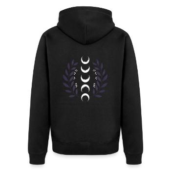 Phase de lune céleste BOHO Fleurs sauvages Zodiaque Sorcière - Veste à capuche bio Premium Unisexe - noir - Dos - Nico (187cm)