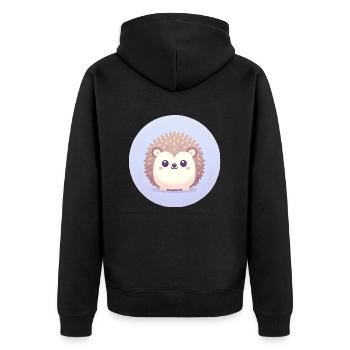 hérisson dessin animé illustration - Veste à capuche bio Premium Unisexe - noir - Dos - Nico (187cm)