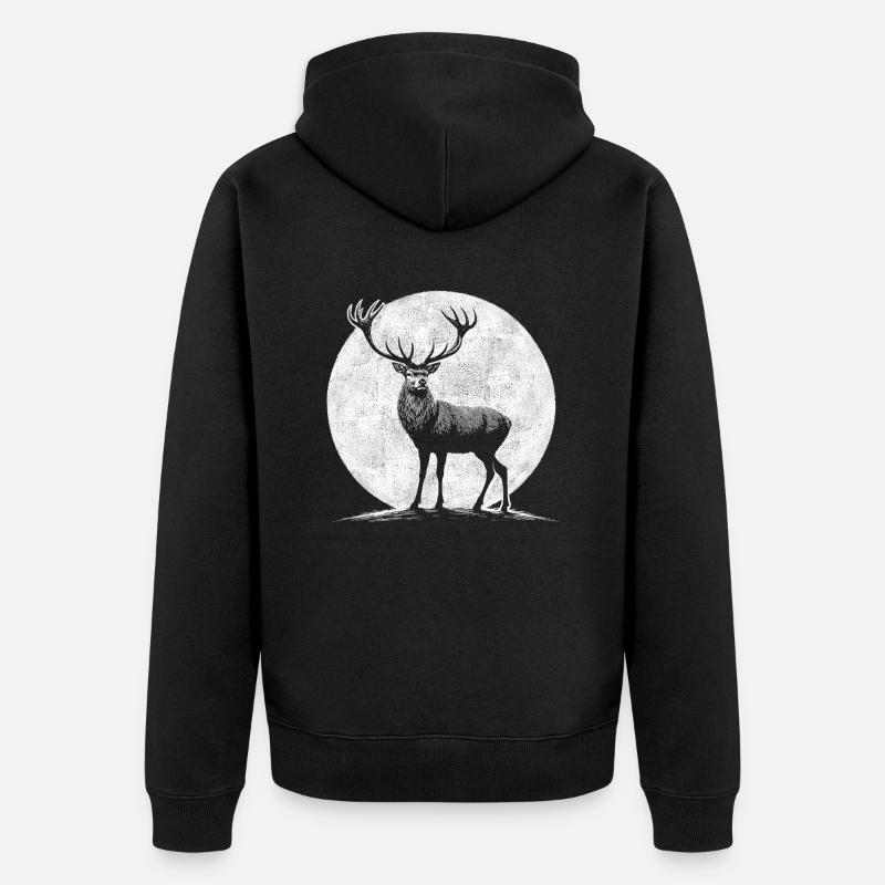 Cerf - Veste à capuche bio Premium Unisexe - noir