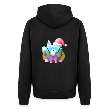 Miaou Noël ! - Veste à capuche bio Premium Unisexe - noir - Dos - Nico (187cm)