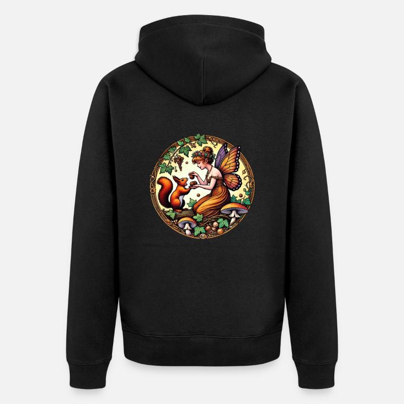 Fée Écureuil - Veste à capuche bio Premium Unisexe - noir