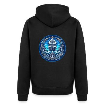 Sailing ship - Unisex Premium Organic Zip Hoodie - black - Back - Nico (187cm)