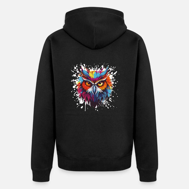 hibou - Veste à capuche bio Premium Unisexe - noir