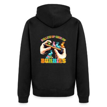 Pâques Pâques Lapin Veille de Pâques Dimanche de Pâques Oeuf de Pâques Printemps - Veste à capuche bio Premium Unisexe - noir - Dos - Nico (187cm)