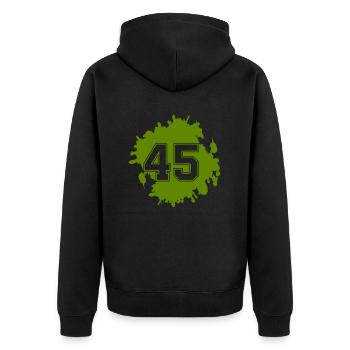 blob 45 - Unisex Premium Organic Zip Hoodie - black - Back - Nico (187cm)