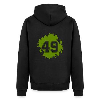 blob 49 - Unisex Premium Organic Zip Hoodie - black - Back - Nico (187cm)