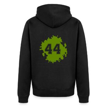 blob 44 - Unisex Premium Organic Zip Hoodie - black - Back - Nico (187cm)