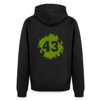 blob 43 - Unisex Premium Organic Zip Hoodie - black - Back - Nico (187cm)
