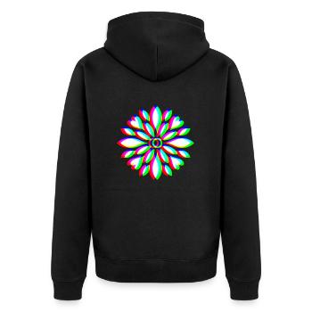 EDM Floral Mandala - Unisex Premium Organic Zip Hoodie - black - Back - Nico (187cm)