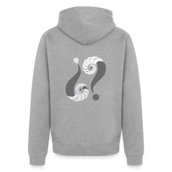 Infinite enigma. 08 Grey - Unisex Premium Organic Zip Hoodie - heather grey - Back - Nico (187cm)