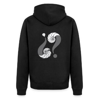 Énigme infinie. 08 Gris - Veste à capuche bio Premium Unisexe - noir - Dos - Nico (187cm)