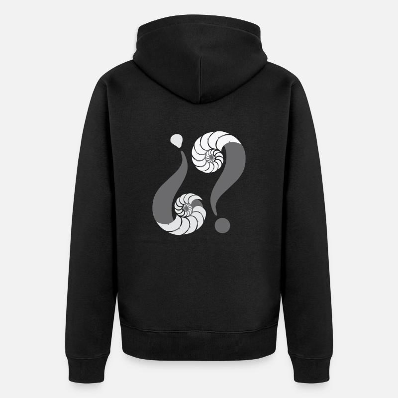 Unendliches Rätsel. 08 Grau - Unisex Premium Bio Zip Hoodie - Schwarz