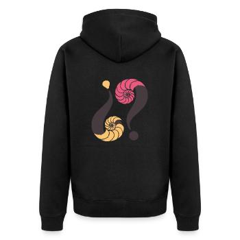Énigme infinie. 12 P3 - Veste à capuche bio Premium Unisexe - noir - Dos - Nico (187cm)