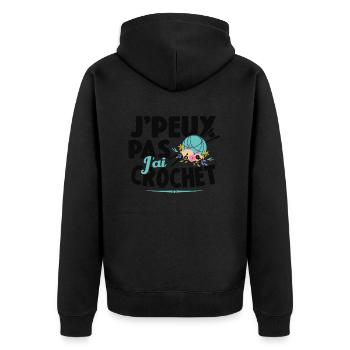 Je Peux Pas J'ai Crochet Cadeau Couture - Veste à capuche bio Premium Unisexe - noir - Dos - Nico (187cm)