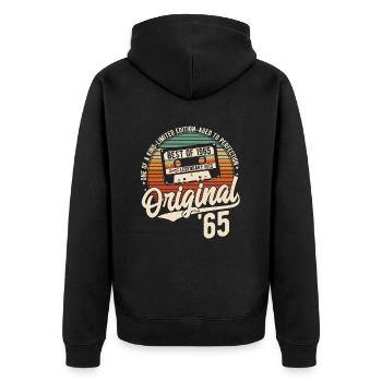 Original 1965 Jahrgang Vintage Geburtstag Retro - Unisex Premium Bio Zip Hoodie - Schwarz - Hinten - Nico (187cm)