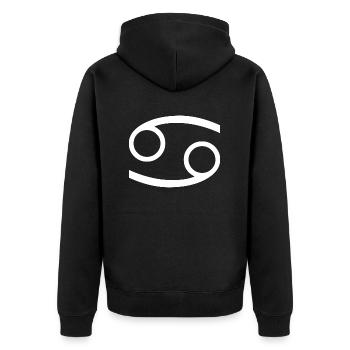 Sternzeichen Krebs, exklusives T-Shirt Design - Unisex Premium Bio Zip Hoodie - Schwarz - Hinten - Nico (187cm)