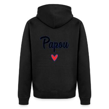 PAPUAN. DAD. FATHER'S DAY. HAPPY FATHER'S DAY - Unisex Premium Organic Zip Hoodie - black - Back - Nico (187cm)