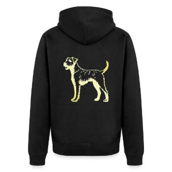 Airedale Terrier Silhouette de chien - Veste à capuche bio Premium Unisexe - noir - Dos - Nico (187cm)