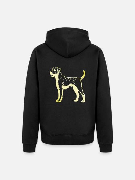 Airedale Terrier Dog Silhouette - Unisex Premium Organic Zip Hoodie - black