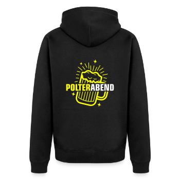 Polterabend Bier - Unisex Premium Bio Zip Hoodie - Schwarz - Hinten - Nico (187cm)