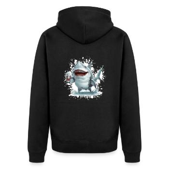 Bière de requin drôle - Veste à capuche bio Premium Unisexe - noir - Dos - Nico (187cm)