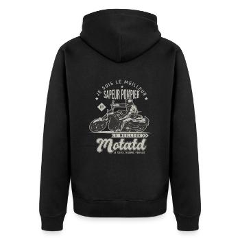 Motard le meilleur Sapeur pompier cadeau cool - Veste à capuche bio Premium Unisexe - noir - Dos - Nico (187cm)