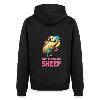Not The Black Sheep - Unisex Premium Organic Zip Hoodie - black - Back - Nico (187cm)