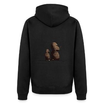 Statue de tête de Rapa Nui Moai Île de Pâques - Veste à capuche bio Premium Unisexe - noir - Dos - Nico (187cm)