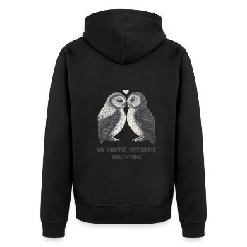 My Hootie-Patootie Valentine - Unisex Premium Organic Zip Hoodie - black - Back - Nico (187cm)