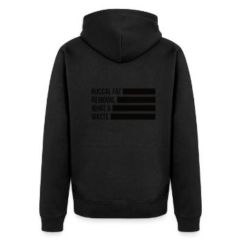 Beauté naturelle Pas de graisse buccale Romover Citation - Veste à capuche bio Premium Unisexe - noir - Dos - Nico (187cm)