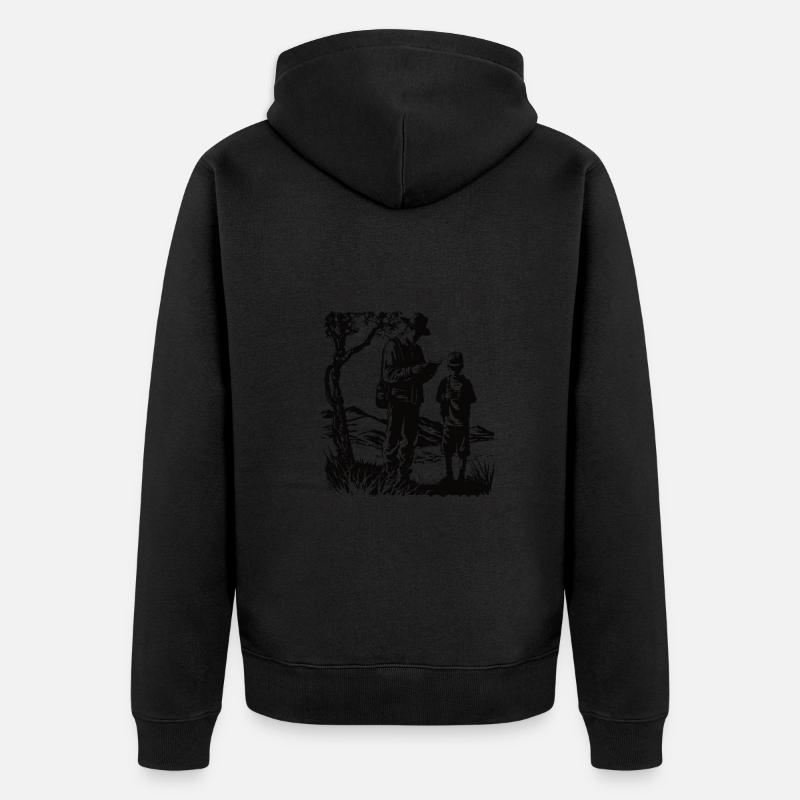 Zwei Generationen Eine Leidenschaft - Unisex Premium Bio Zip Hoodie - Schwarz