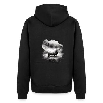 Paysage ovin - Veste à capuche bio Premium Unisexe - noir - Dos - Nico (187cm)