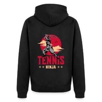 Padel Ninja Samouraï Raquette Japonaise Tennis - Veste à capuche bio Premium Unisexe - noir - Dos - Nico (187cm)