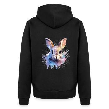 Drôle de lapin - design mignon pour - Veste à capuche bio Premium Unisexe - noir - Dos - Nico (187cm)