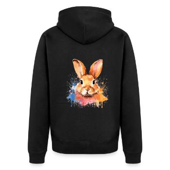 Drôle de lapin - design mignon pour - Veste à capuche bio Premium Unisexe - noir - Dos - Nico (187cm)