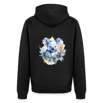 Adorable aquarelle koala art - Veste à capuche bio Premium Unisexe - noir - Dos - Nico (187cm)