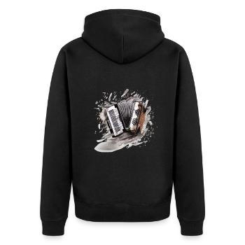 Harmonic accordion Musical essence - Unisex Premium Organic Zip Hoodie - black - Back - Nico (187cm)