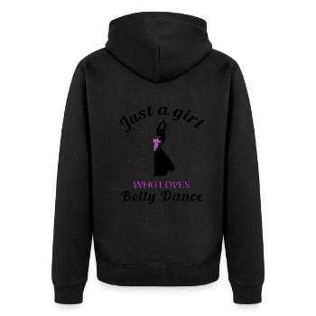 Just a Girl Who Loves Belly Dance - Passion - Veste à capuche bio Premium Unisexe - noir - Dos - Nico (187cm)