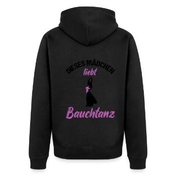 Dieses Mädchen liebt Bauchtanz - Herz - Unisex Premium Bio Zip Hoodie - Schwarz - Hinten - Nico (187cm)