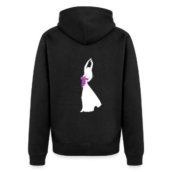 Elegant Belly Dancer Solo Dance Gift - Unisex Premium Organic Zip Hoodie - black - Back - Nico (187cm)