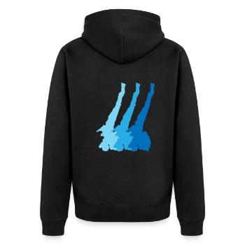 Pures Gardasee Feeling – Ohne Worte - Unisex Premium Bio Zip Hoodie - Schwarz - Hinten - Nico (187cm)