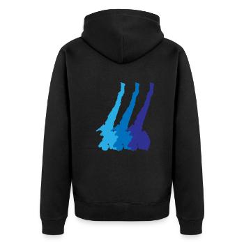 Pures Gardasee Feeling – Ohne Worte - Unisex Premium Bio Zip Hoodie - Schwarz - Hinten - Nico (187cm)