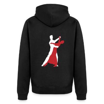 Blanc Rouge Danse Couple Élégance en Mouvement Cadeau - Veste à capuche bio Premium Unisexe - noir - Dos - Nico (187cm)